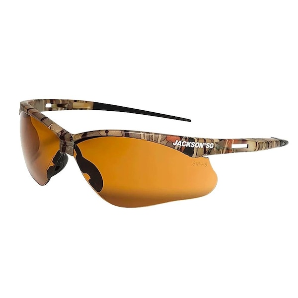 Jackson Safety Safety Glasses, Anti-Scratch, Bronze Lens, Camouflage Frame, Half-Frame 50014 - main